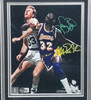Larry Bird & Magic Johnson Autographed Framed 8x10 Photo Beckett BAS Witness #W171475