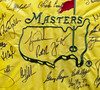 Masters Champions Autographed Framed Masters Flag With 32 Signatures Including Tiger Woods & Jack Nicklaus Beckett BAS #AC37759