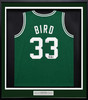 Boston Celtics Larry Bird Autographed Framed Green Jersey PSA/DNA Stock #265810