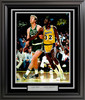 Larry Bird & Magic Johnson Autographed Framed 16x20 Photo Beckett BAS Witness Stock #265808