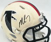 Michael Vick Autographed Atlanta Falcons Cream Retro Speed Mini Helmet Beckett BAS Witness Stock #265887