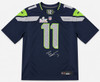 Seattle Seahawks Jaxon Smith-Njigba Autographed Blue Nike Super Bowl LX Patch Jersey Size L Beckett BAS Witness Stock #265846