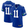 Jaxon Smith-Njigba Unsigned Seattle Seahawks Blue Throwback Nike Jersey Size XXL Stock #265828
