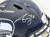 AJ Barner Autographed Seattle Seahawks Blue Full Size Speed Replica Helmet "The Barnyard" Beckett BAS Witness #4W627141