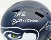 AJ Barner Autographed Seattle Seahawks Blue Full Size Speed Replica Helmet "The Barnyard" Beckett BAS Witness #4W627141