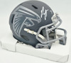 Bijan Robinson Autographed Atlanta Falcons Slate Gray Speed Mini Helmet Beckett BAS Witness #1W878917