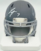 Bijan Robinson Autographed Atlanta Falcons Slate Gray Speed Mini Helmet Beckett BAS Witness #1W878917