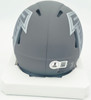 Bijan Robinson Autographed Atlanta Falcons Slate Gray Speed Mini Helmet Beckett BAS Witness #1W878917