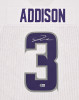 Minnesota Vikings Jordan Addison Autographed White Jersey Beckett BAS QR Stock #265947