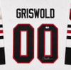 Christmas Vacation Chevy Chase Autographed White Jersey Clark Griswold Beckett BAS QR Stock #266072