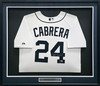 Detroit Tigers Miguel Cabrera Autographed Framed White Majestic Jersey Beckett BAS QR #BU86724