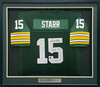Green Bay Packers Bart Starr Autographed Framed Green Mitchell & Ness Jersey "HOF 77" Beckett BAS #AE49028
