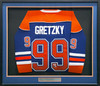 Edmonton Oilers Wayne Gretzky Autographed Framed Orange & Blue Jersey PSA/DNA & Beckett BAS #AE16694