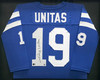 Baltimore Colts Johnny Unitas Autographed Framed Blue Jersey Beckett BAS #AE49027