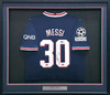 2021-22 PSG Lionel Messi Autographed Framed Blue Jordan Jersey Beckett BAS Witness #2W114274