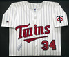 Minnesota Twins Kirby Puckett Autographed Framed White Pinstripes Russell Jersey JSA #ZZ67859