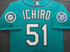 Seattle Mariners Ichiro Suzuki Autographed Framed Teal Majestic 35th Anniversary Game Used Jersey "12 GU & #51" SKU #266240