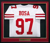 San Francisco 49ers Nick Bosa Autographed Framed White Jersey Beckett BAS Witness Stock #266058
