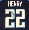Tennessee Titans Derrick Henry Autographed Blue Custom Jersey Beckett BAS QR #W173087
