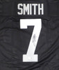 Las Vegas Raiders Geno Smith Autographed Black Custom Jersey Beckett BAS QR #2W939521