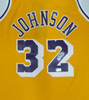 Los Angeles Lakers Magic Johnson Autographed Yellow Mitchell & Ness Jersey Beckett BAS QR #4W062546