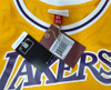 Los Angeles Lakers Magic Johnson Autographed Yellow Mitchell & Ness Jersey Beckett BAS QR #4W062546