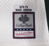 Michigan State Spartans Magic Johnson Autographed White Mitchell & Ness Jersey (Smudged) Beckett BAS QR #4W062587