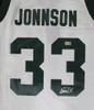 Michigan State Spartans Magic Johnson Autographed White Mitchell & Ness Jersey (Misspelled) Beckett BAS QR #4W062607