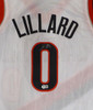 Portland Trail Blazers Damian Lillard Autographed White Custom Jersey Beckett BAS QR #BR50202