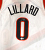 Portland Trail Blazers Damian Lillard Autographed White Custom Jersey Beckett BAS QR #BR50276