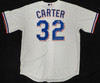 Texas Rangers Evan Carter Autographed White Nike Jersey "23 WS Champs" Beckett BAS QR #1W039286