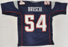 New England Patriots Teddy Bruschi Autographed Blue Jersey Beckett BAS QR #W959708