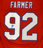 New England Patriots Joshua Farmer Autographed Red Jersey JSA #CF26736