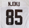 Cleveland Browns David Njoku Autographed White Jersey Beckett BAS QR #1W260179