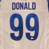 Los Angeles Rams Aaron Donald Autographed White Jersey Beckett BAS QR #1W439283