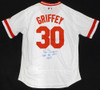 Cincinnati Reds Ken Griffey Sr. Autographed White Jersey "1980 All Star MVP" Beckett BAS QR #BU86718
