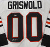 Christmas Vacation Chevy Chase Autographed White Jersey Clark Griswold Beckett BAS QR #BT00843