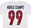 Team USA 1999 Women's World Cup Champions Autographed White Jersey With 8 Signatures Including Hamm & Chastain Beckett BAS Witness Stock #266280