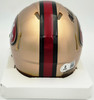 Mike Singletary Autographed San Francisco 49ers Gold Speed Mini Helmet (Smudged) Beckett BAS Witness #4W454644