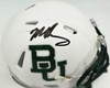 Mike Singletary Autographed Baylor Bears White Speed Mini Helmet (Smudged) Beckett BAS Witness #4W454775