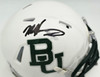 Mike Singletary Autographed Baylor Bears White Speed Mini Helmet (Smudged) Beckett BAS Witness #4W454750