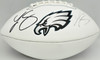 LeSean McCoy Autographed Philadelphia Eagles White Logo Football (Signed Twice) Beckett BAS Witness #2W102
