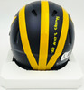 Mike Sainristil Autographed Michigan Wolverines Black Speed Mini Helmet "23 Nat'l Champs" Beckett BAS Witness #4W083635