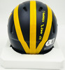 Mike Sainristil Autographed Michigan Wolverines Black Speed Mini Helmet "23 Nat'l Champs" Beckett BAS Witness #4W083641