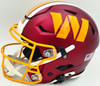 Mike Sainristil Autographed Washington Commanders Flash Red Full Size SpeedFlex Authentic Helmet "Hail to the Commanders! Frozone!" (Smudged) Beckett BAS Witness #WU36077