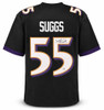 Baltimore Ravens Terrell Suggs Autographed Black Jersey Beckett BAS Witness Stock #267048