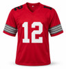Ohio State Buckeyes Cardale Jones Autographed Red Jersey JSA Stock #267061