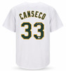 Oakland A's Jose Canseco Autographed White Jersey Beckett BAS Witness Stock #267072
