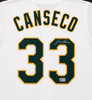 Oakland A's Jose Canseco Autographed White Jersey Beckett BAS Witness Stock #267072