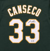 Oakland A's Jose Canseco Autographed Green Jersey Beckett BAS Witness Stock #267074